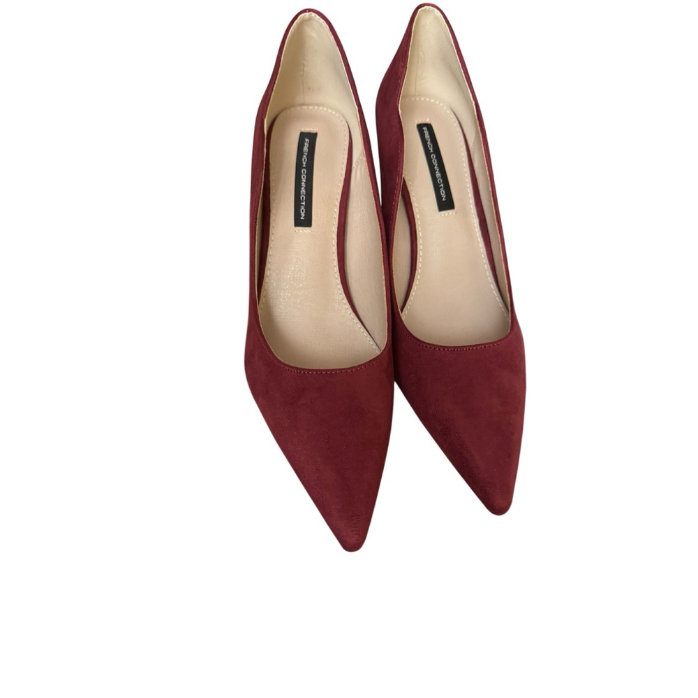 French Connection Burgundy Suede Stiletto Pumps - Picture 3 of 9